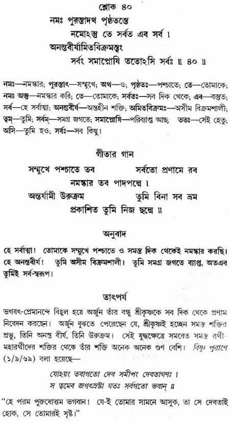 গীতা তাৎপর্য/অধ্যায়ঃ১১-শ্লোক-৪০