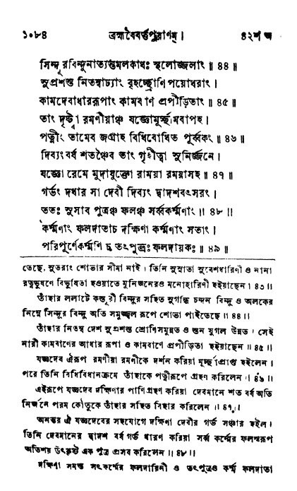 ব্রহ্মবৈবর্ত্তপুরাণ পৃষ্ঠা নং-১০৮৪