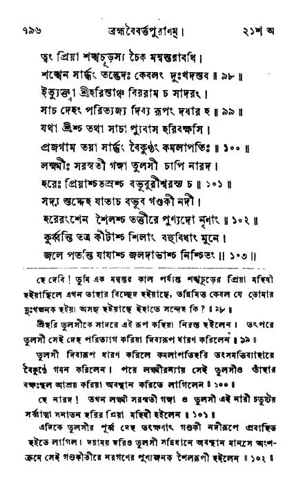 ব্রহ্মবৈবর্ত্তপুরাণ পৃষ্ঠা নং-৭৯৬