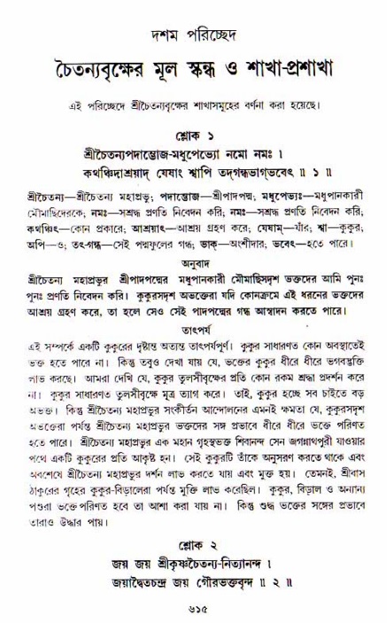 শ্রীচৈতন্য চরিতামৃত, আদিলীলা-  পৃষ্ঠা নং-৬১৫
