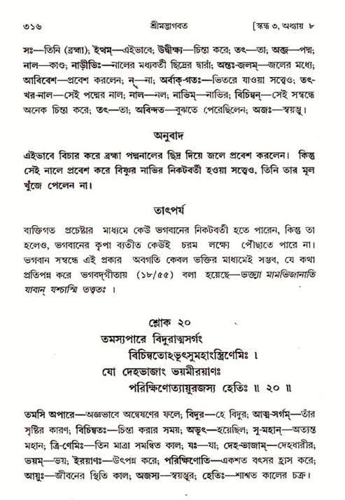 শ্রীমদ্ভাগবত, ৩য় স্কন্ধ ১ম ভাগ-পৃষ্ঠা নং- ৩১৬