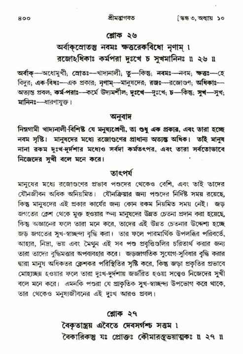শ্রীমদ্ভাগবত, ৩য় স্কন্ধ ১ম ভাগ-পৃষ্ঠা নং- ৪০০
