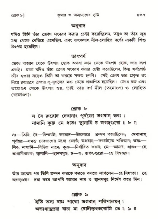 শ্রীমদ্ভাগবত, ৩য় স্কন্ধ ১ম ভাগ-পৃষ্ঠা নং- ৪৩৭
