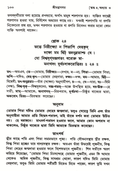  শ্রীমদ্ভাগবত, ৪র্থ স্কন্ধ- ১ম ভাগ, পৃষ্ঠা নং- ১০০ 
