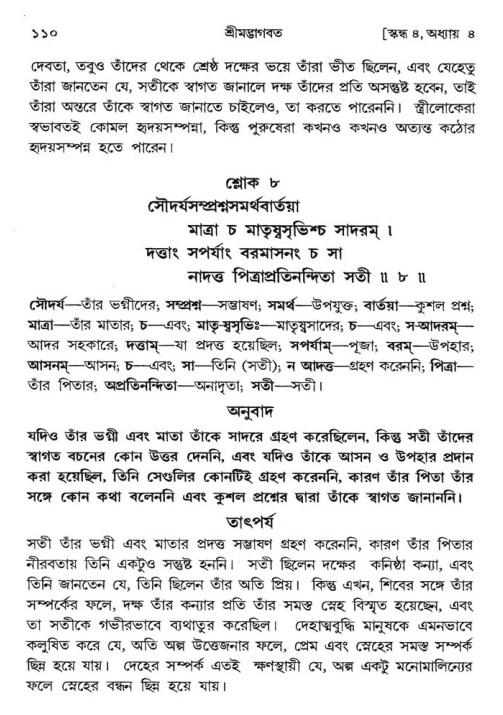  শ্রীমদ্ভাগবত, ৪র্থ স্কন্ধ- ১ম ভাগ, পৃষ্ঠা নং- ১১০ 