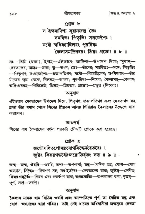  শ্রীমদ্ভাগবত, ৪র্থ স্কন্ধ- ১ম ভাগ, পৃষ্ঠা নং- ১৬৮ 