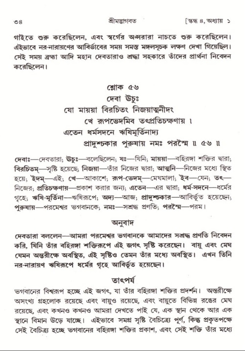  শ্রীমদ্ভাগবত, ৪র্থ স্কন্ধ- ১ম ভাগ, পৃষ্ঠা নং- ৩৪ 