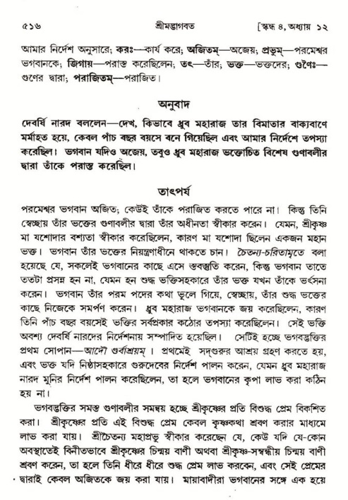 শ্রীমদ্ভাগবত, ৪র্থ স্কন্ধ- ১ম ভাগ, পৃষ্ঠা নং- ৫১৬