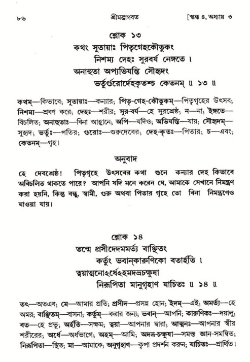  শ্রীমদ্ভাগবত, ৪র্থ স্কন্ধ- ১ম ভাগ, পৃষ্ঠা নং- ৮৬ 
