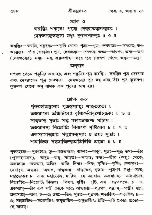 শ্রীমদ্ভাগবত, ৯ম স্কন্ধ-পৃষ্ঠা নং- ৫৮৮
